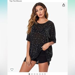 Sheer see through short sleeve top